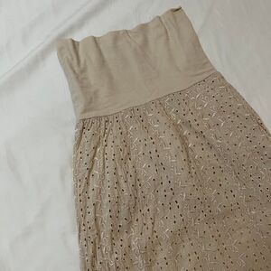 Women's Cream and Tan Dress